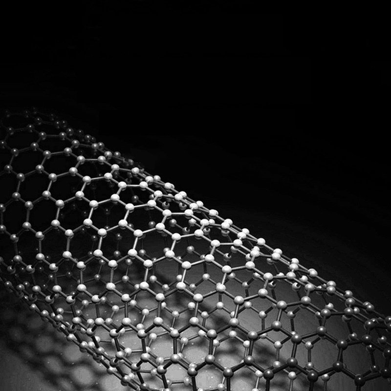 Carbon nanotube structure with hexagonal bonding Close-up of carbon nanotube structure