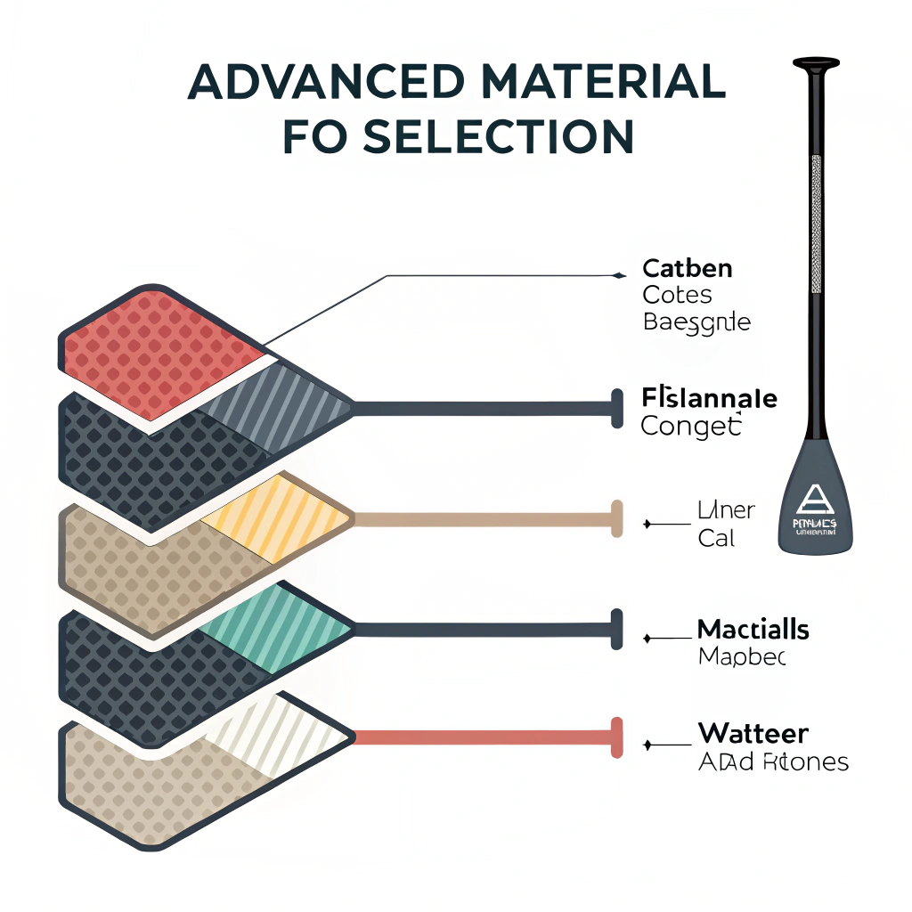 Abstract flat illustration of layered materials representing paddle construction.