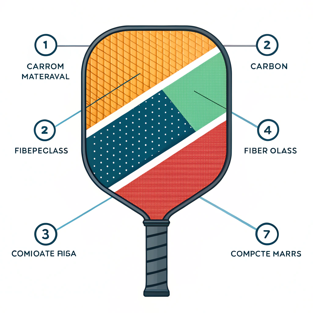 Minimalist diagram showing layered materials in a pickleball paddle face