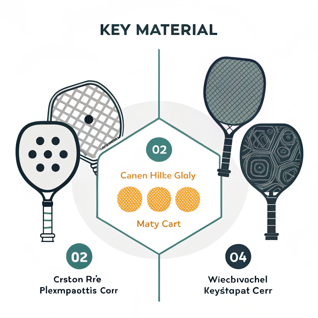Simple 2D illustration comparing paddle materials with abstract icons.
