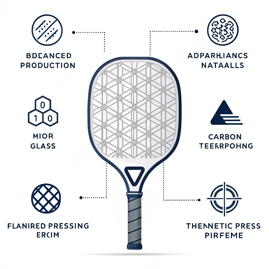 Minimal flat illustration of a high-performance paddle with abstract process symbols