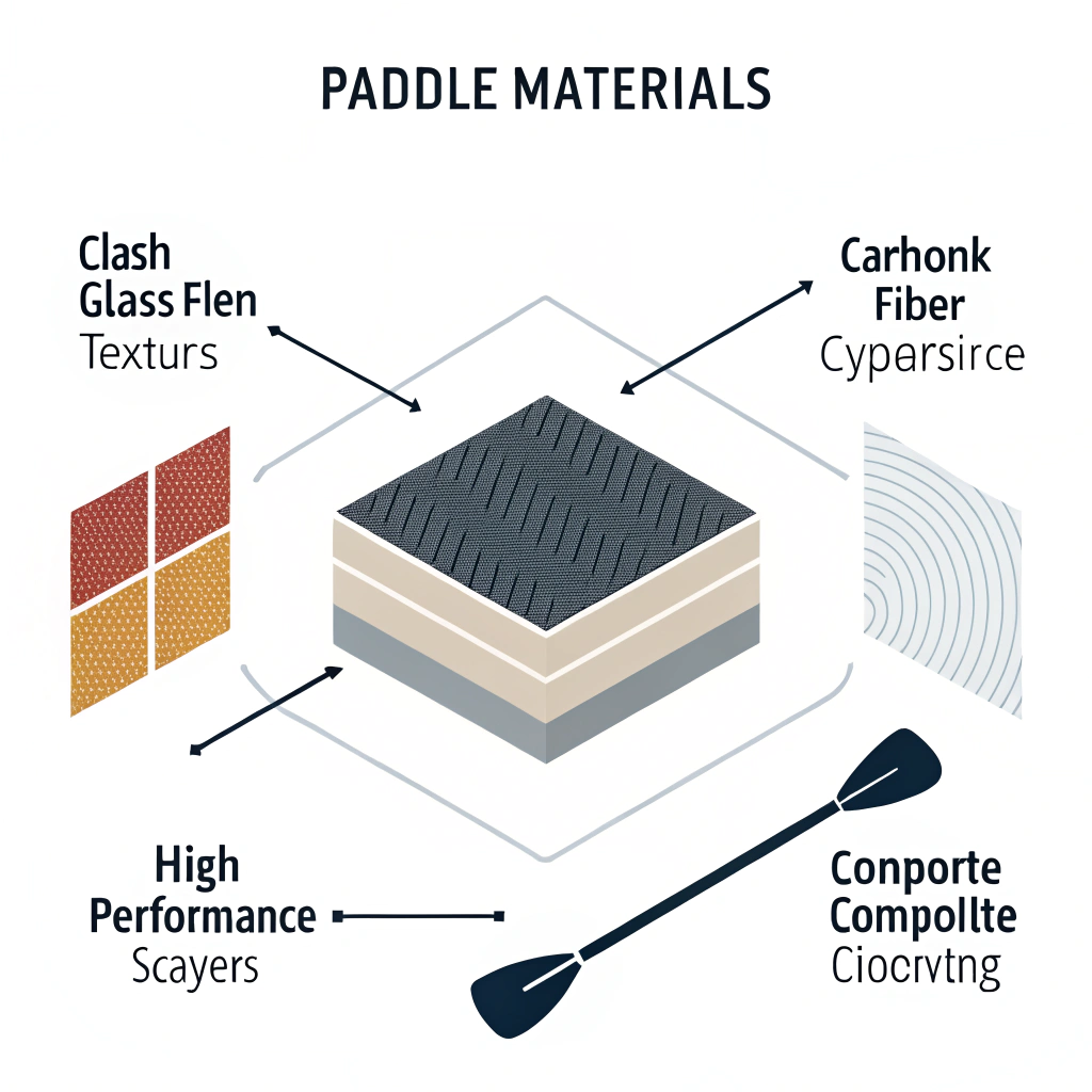 Simplistic 2D representation of innovative composite materials in pickleball paddles