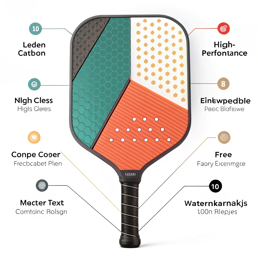 flat design illustration of layered materials in a pickleball paddle
