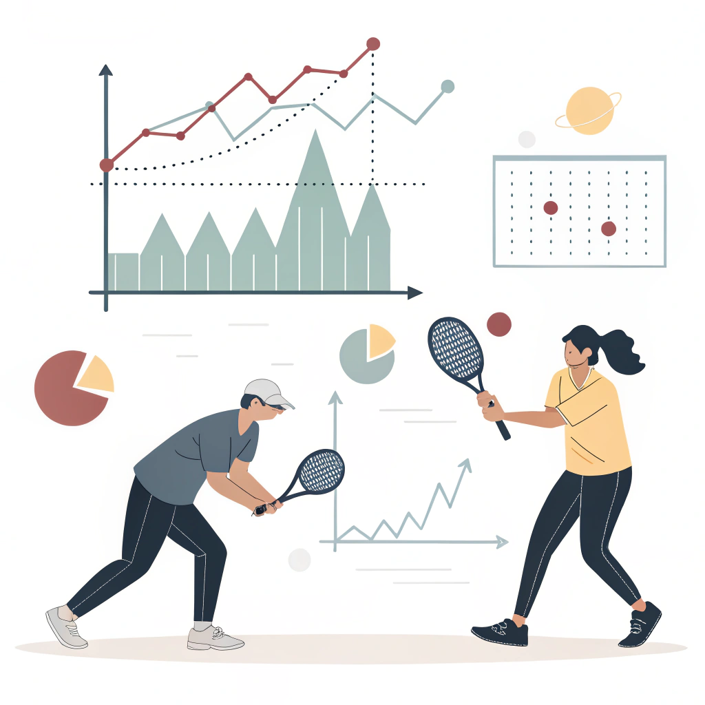 Minimalistic abstract illustration of data insights in paddle production