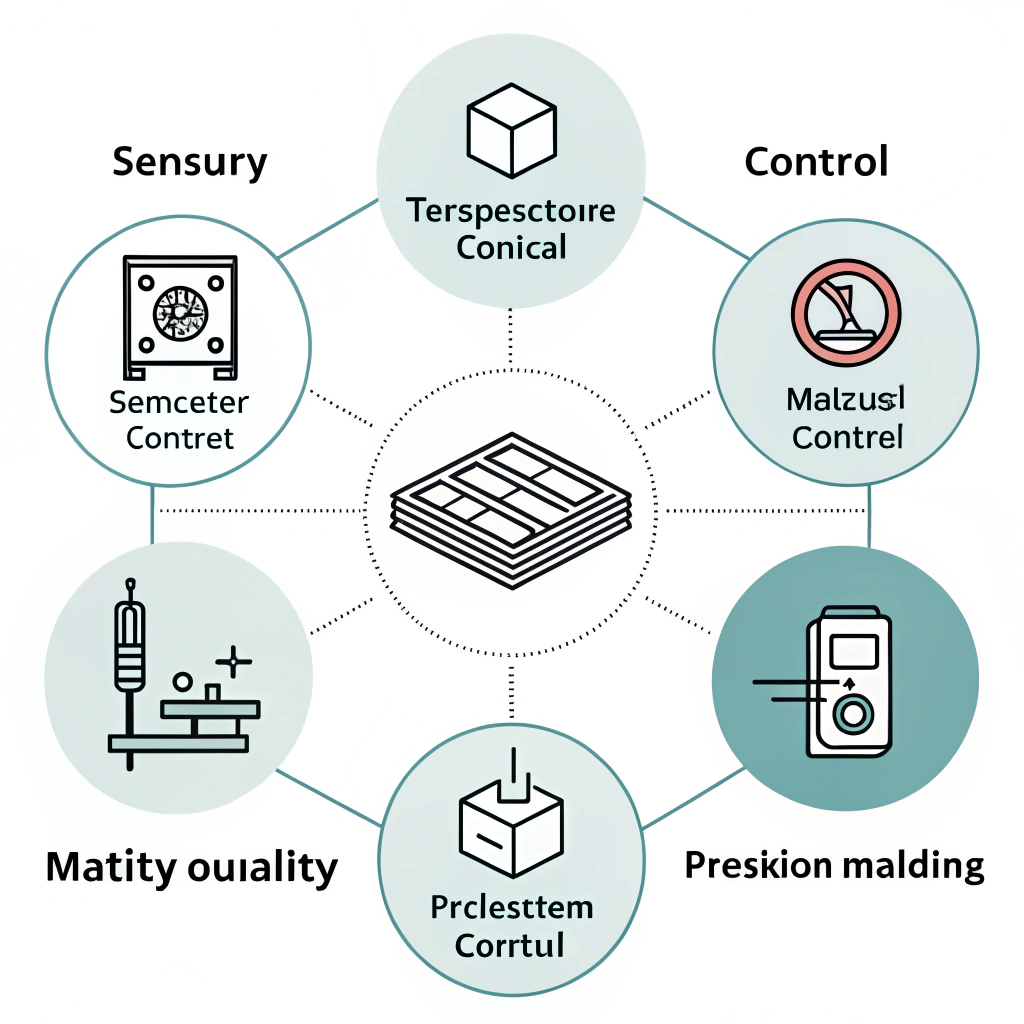 Clean illustration of quality control and material compatibility in thermoforming process