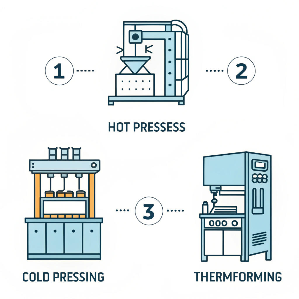 Minimal illustration depicting abstract production processes for high-performance paddle manufacturing.