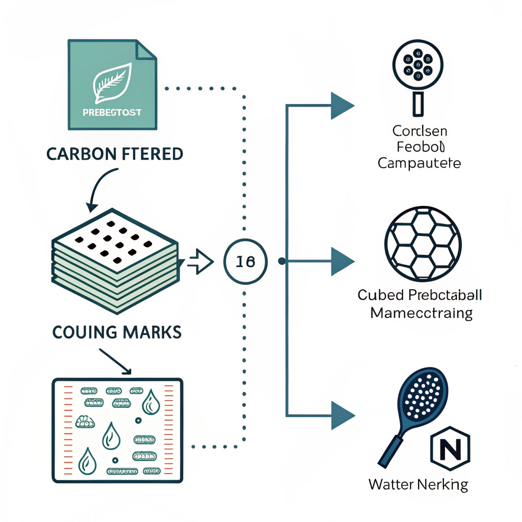 Simple digital art showing step-by-step thermoforming process in paddle manufacturing