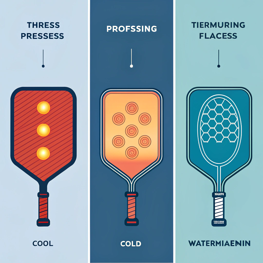 Minimalist 2D illustration showing abstract symbols for paddle production techniques