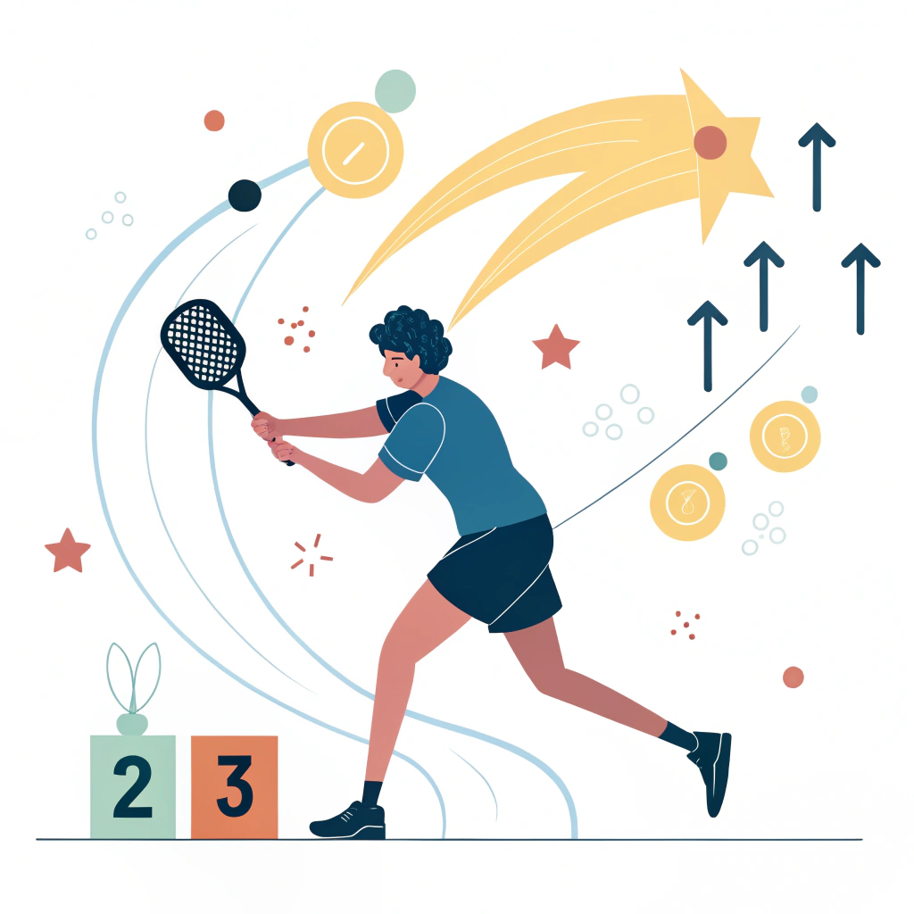 Minimalist illustration showing dynamic pickleball play and improved paddle performance