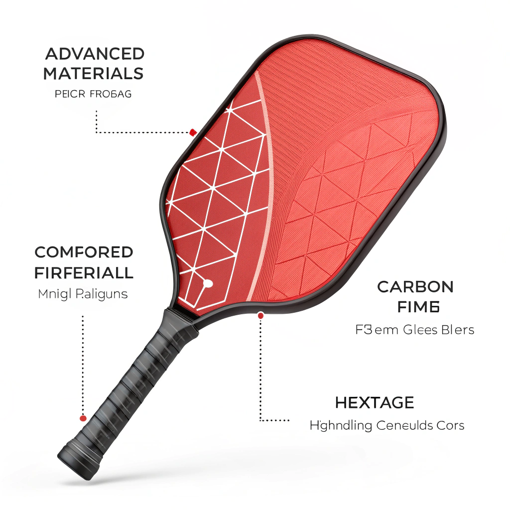 Minimalist illustration of a paddle with abstract material elements and clean lines