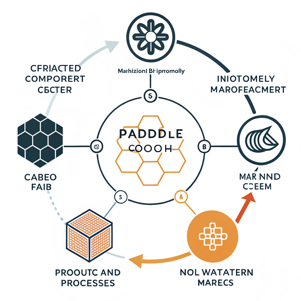 Abstract illustration of hybrid production and materials integration for paddle design