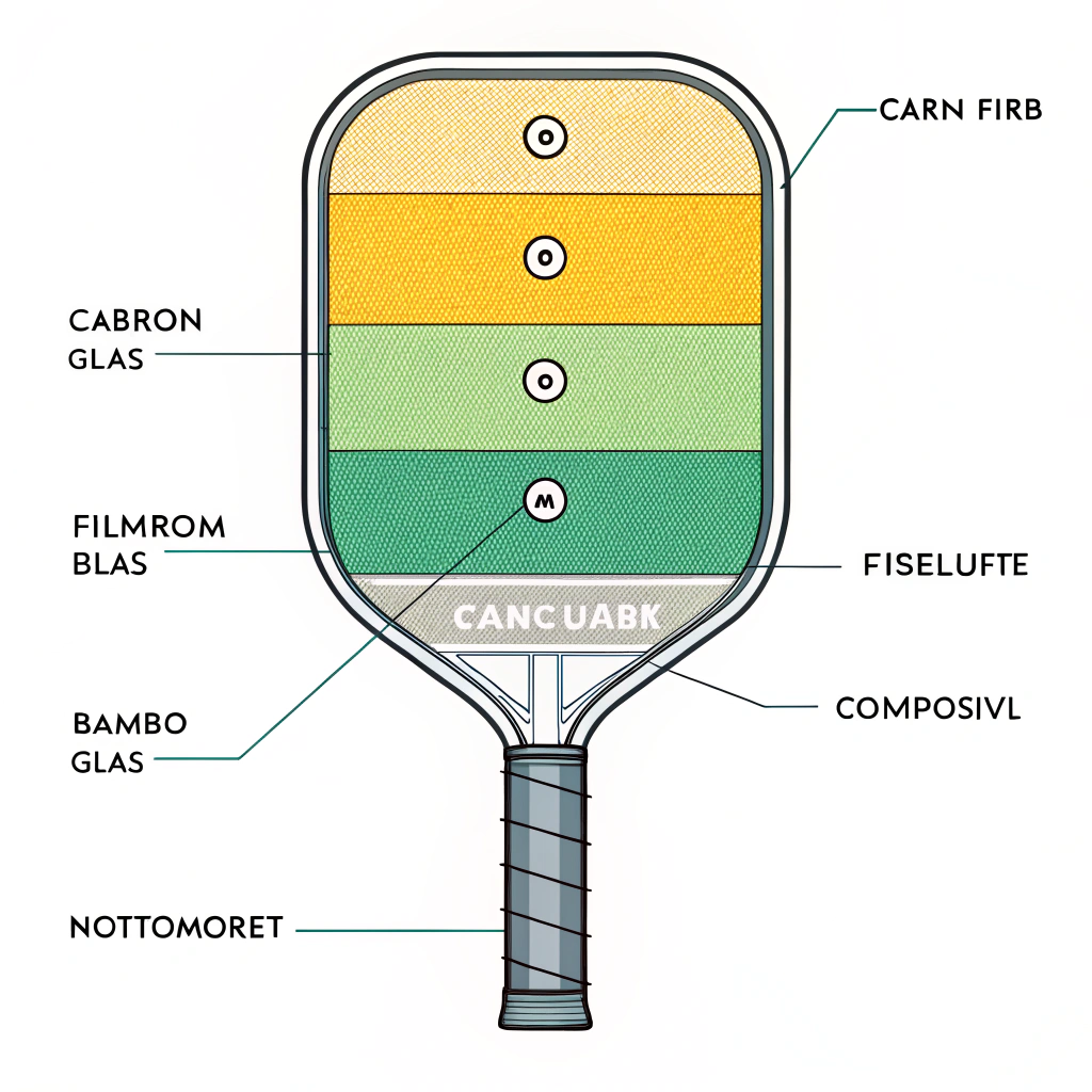Minimalist diagram depicting paddle cross-section with various materials.