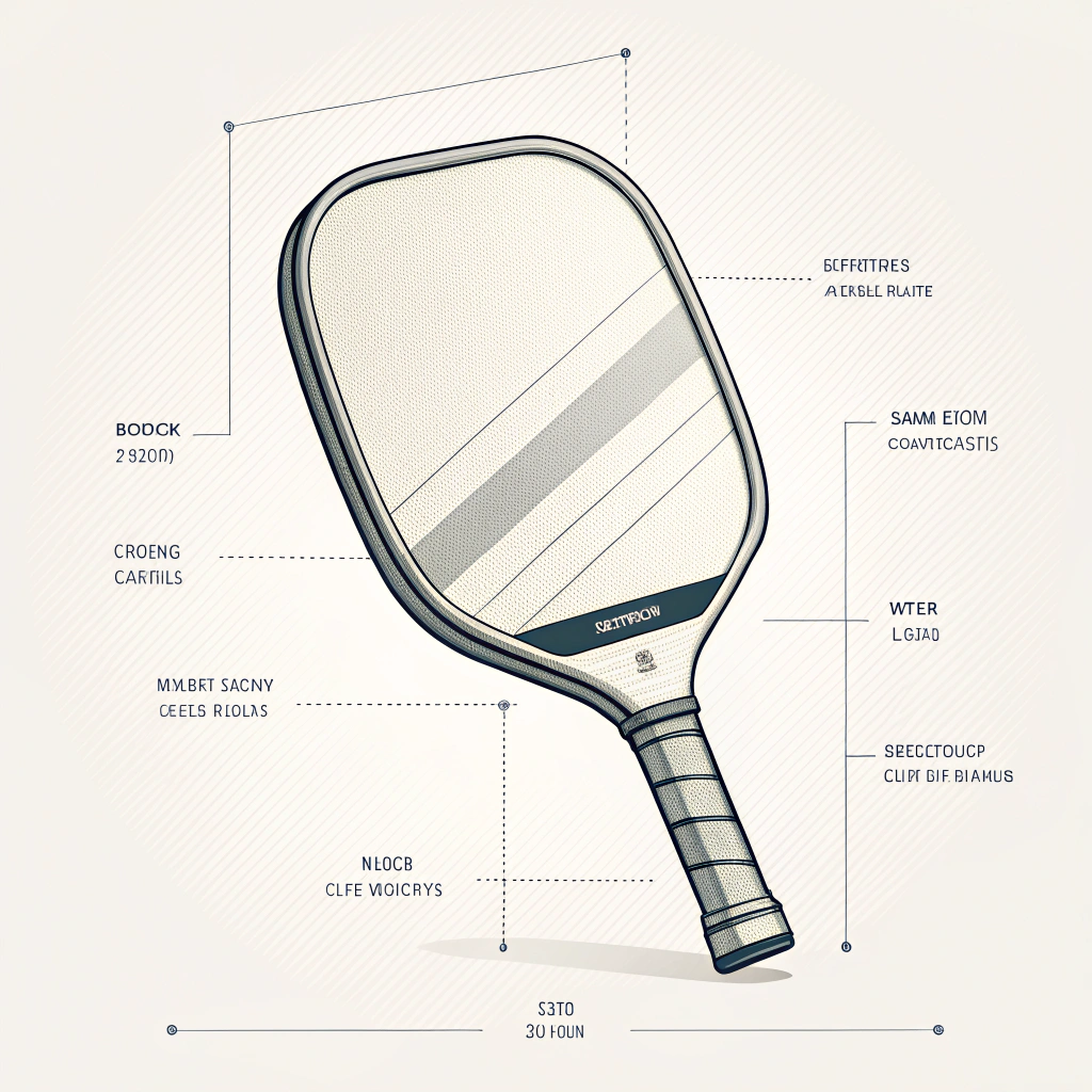 Minimalist illustration of a balanced beginner pickleball paddle demonstrating quality and durability