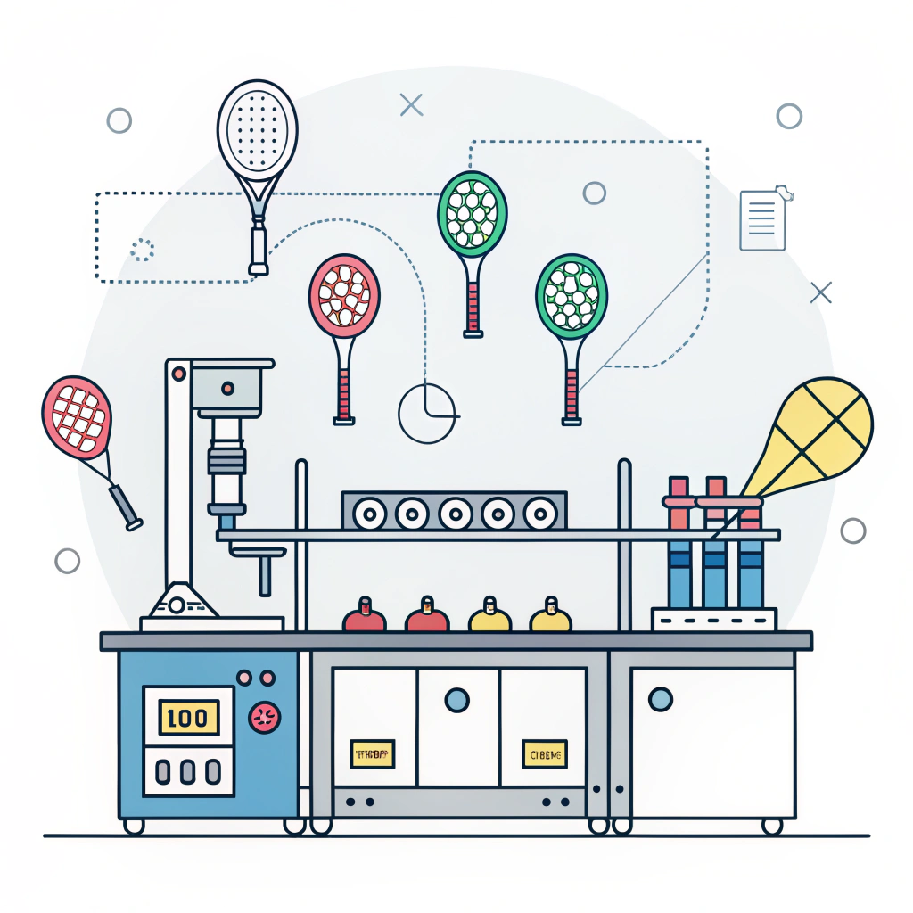 Minimalist depiction of precision engineering and quality control in paddle manufacturing