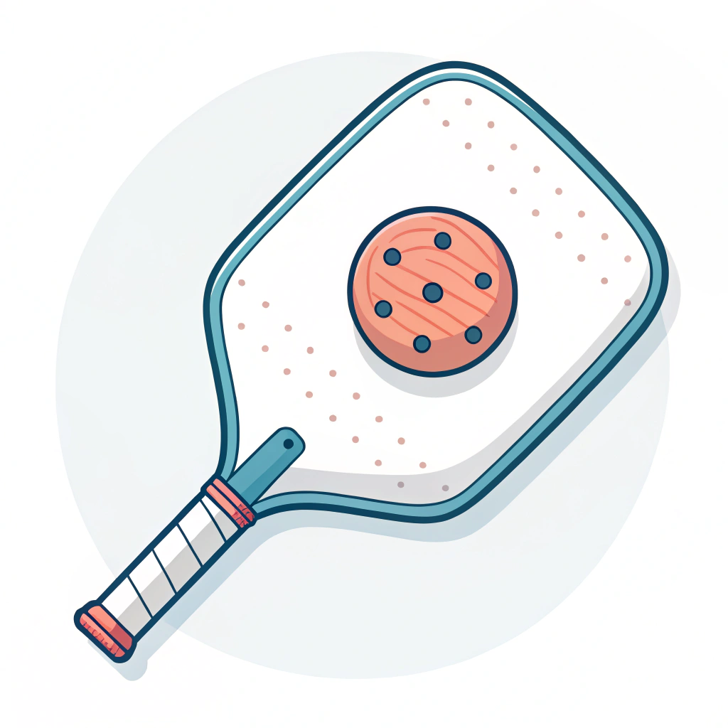 2D minimal illustration showing a pickleball paddle with a highlighted sweet spot for enhanced playability