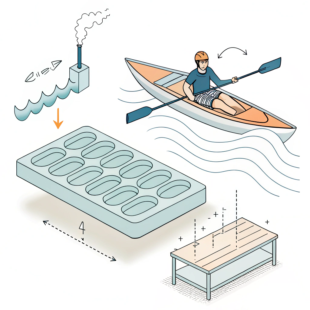 Simple illustration of a paddle being molded with abstract heat and smooth curves