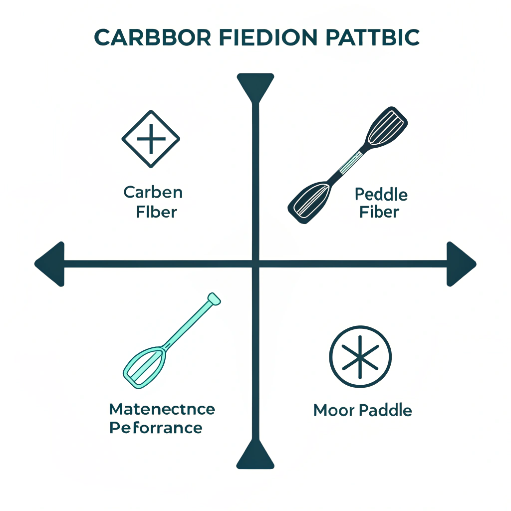 Minimalist depiction of a decision matrix integrating materials and processes for paddle performance