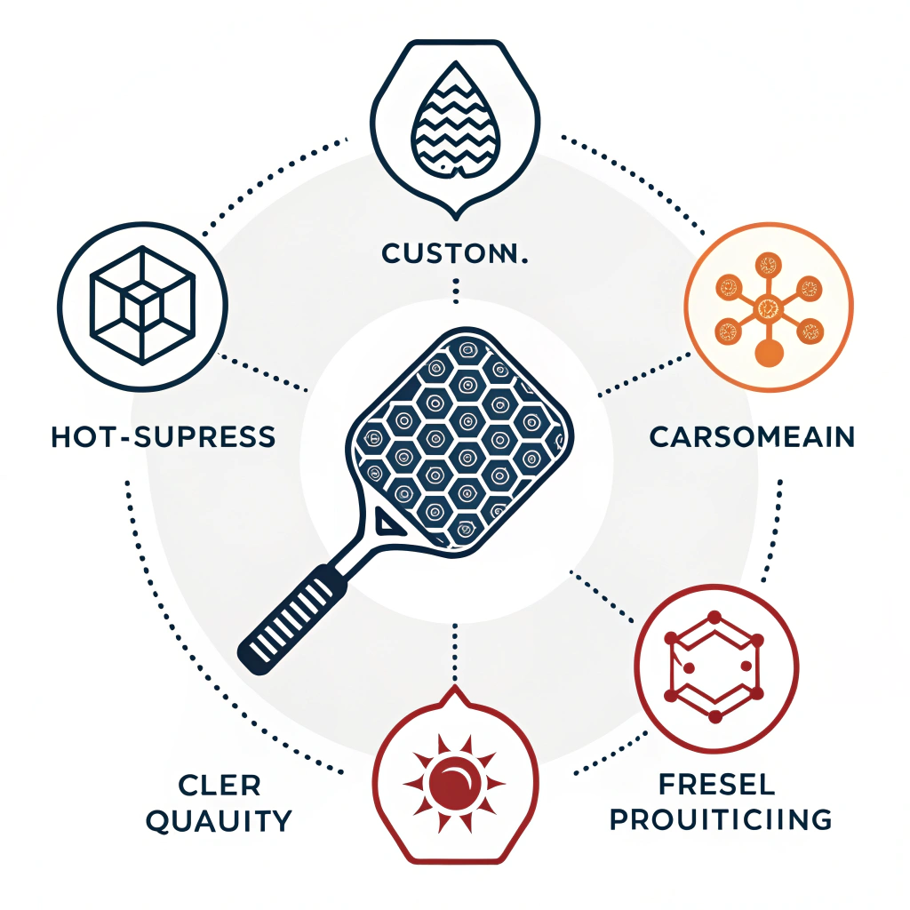 Minimal illustration showing production challenges and material variations in paddle manufacturing