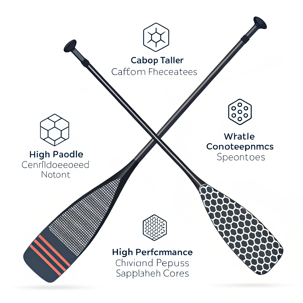 Minimalist 2D illustration of abstract symbols for paddle materials