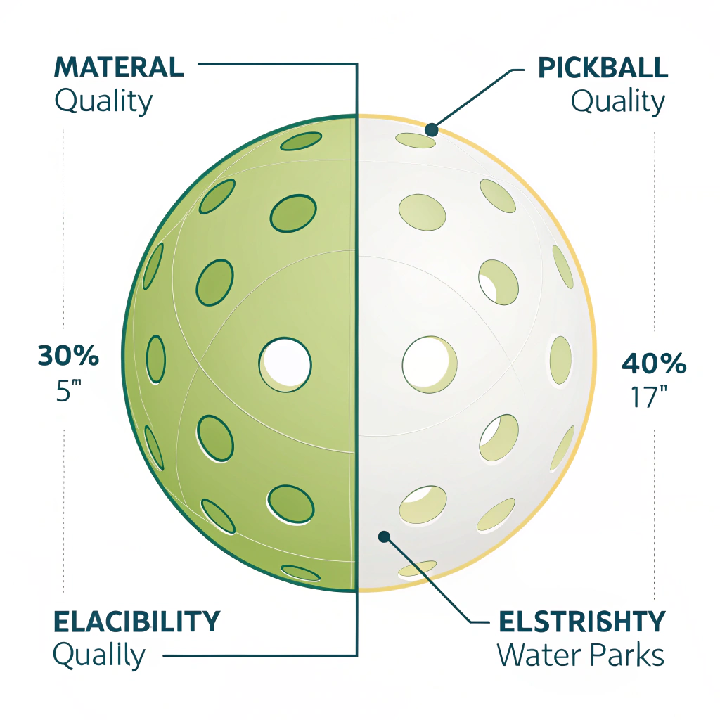 Simple, schematic depiction of pickleball ball material quality and structure.