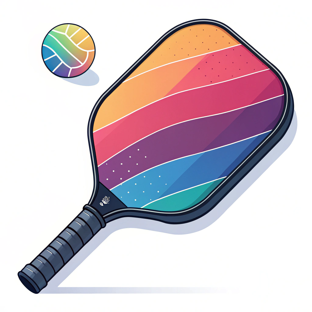 Minimalistic 2D depiction of a high-performance pickleball paddle with custom TPU edge guard