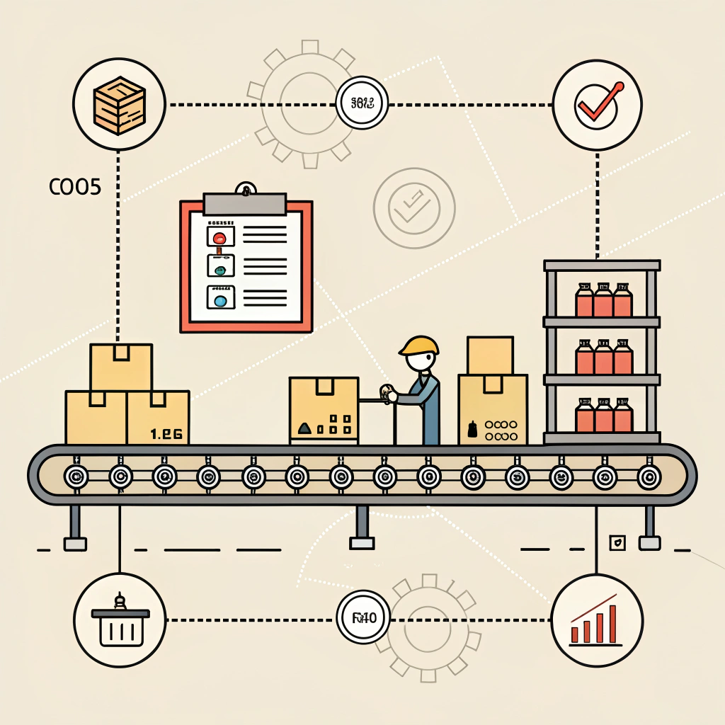 Minimalistic illustration representing quality control and supply chain reliability in production.