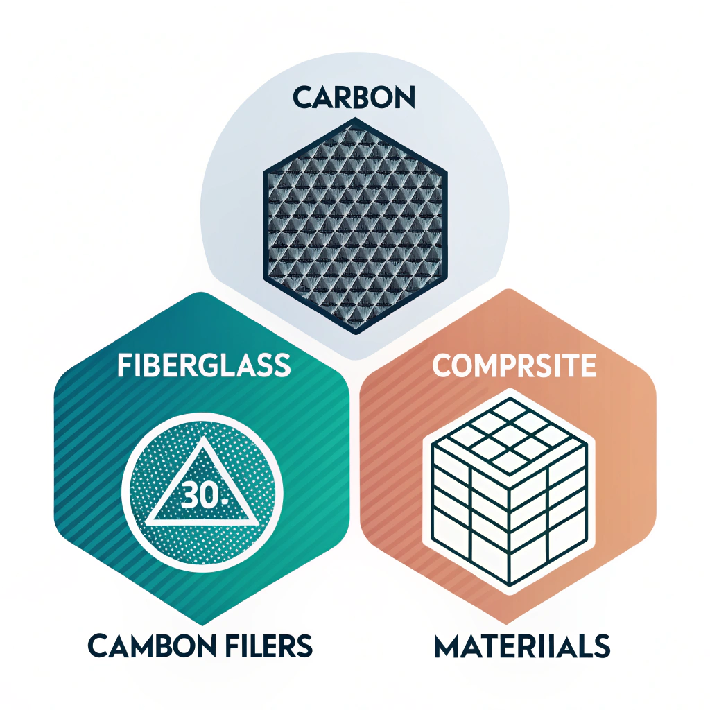 Minimal flat design comparing paddle material icons in a modern style
