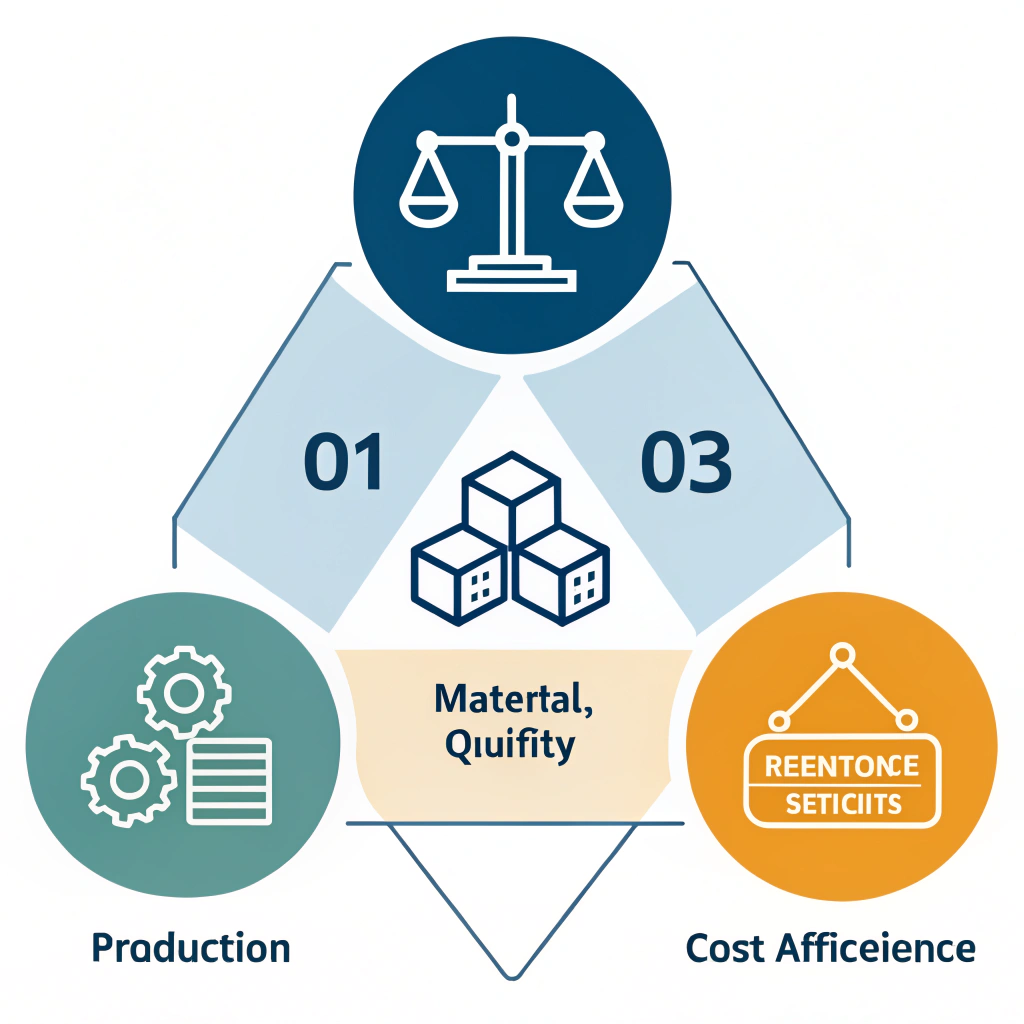 Minimal illustration of balanced production, material, and cost decision factors