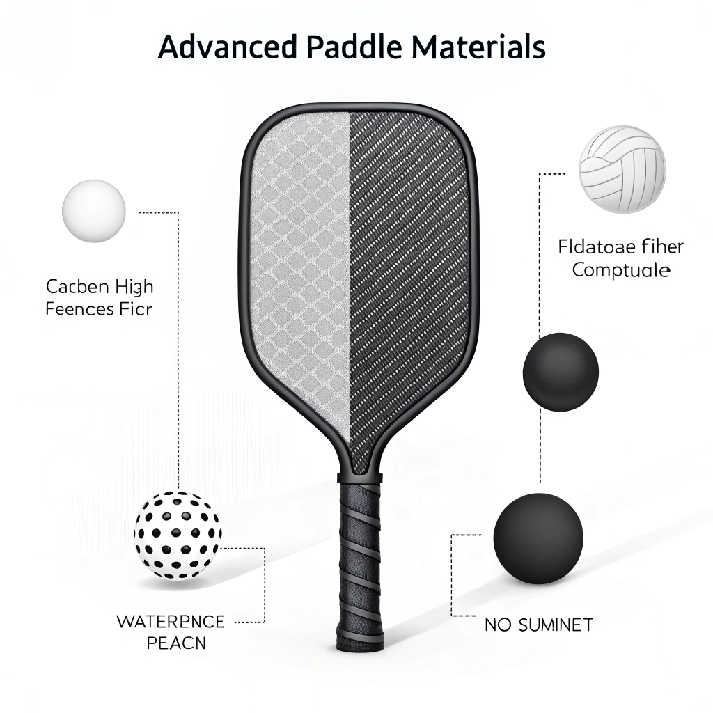 Minimalist flat design showcasing abstract paddle material textures and composite elements