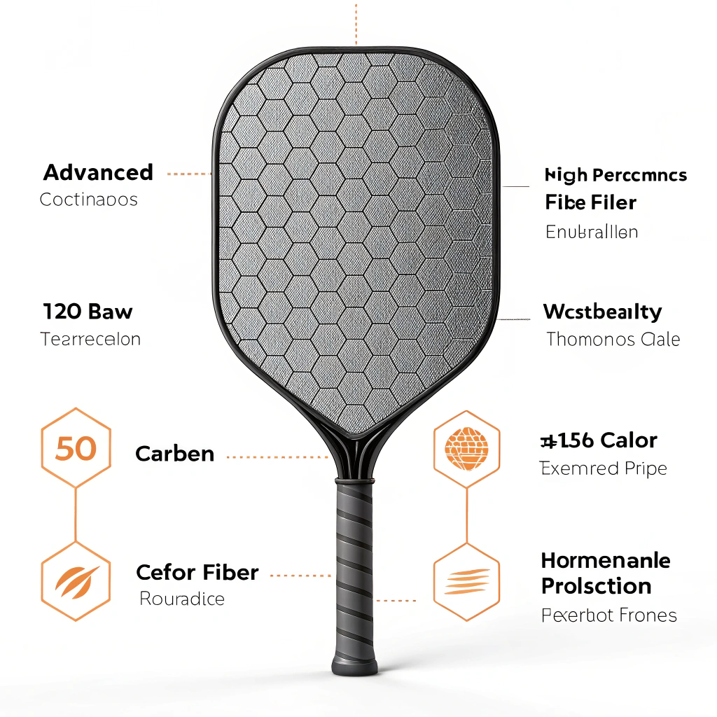 Minimalist 2D abstract art showcasing advanced carbon fiber technology in paddle manufacturing.