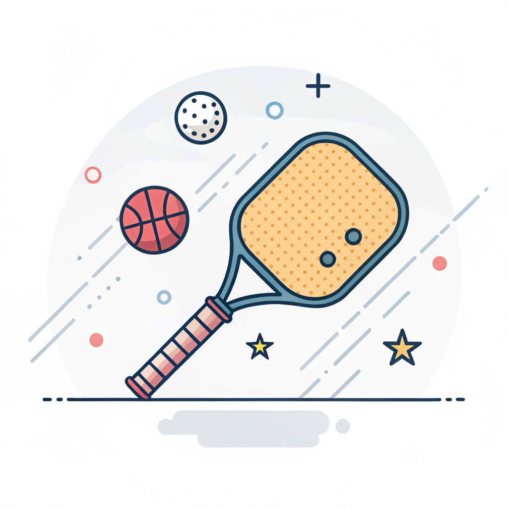 Minimal illustration of a pickleball paddle with explosive energy and motion