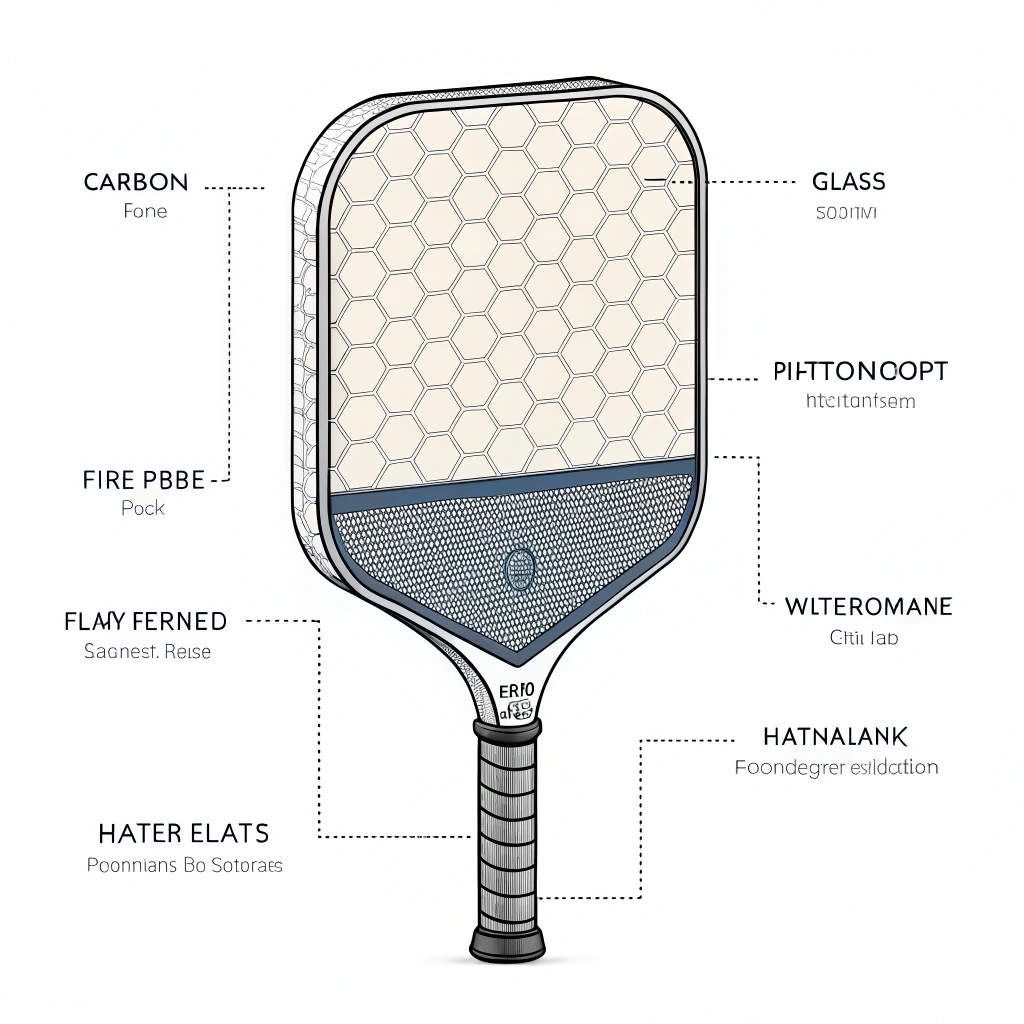 minimalist illustration of paddle cross-section with layered composite materials