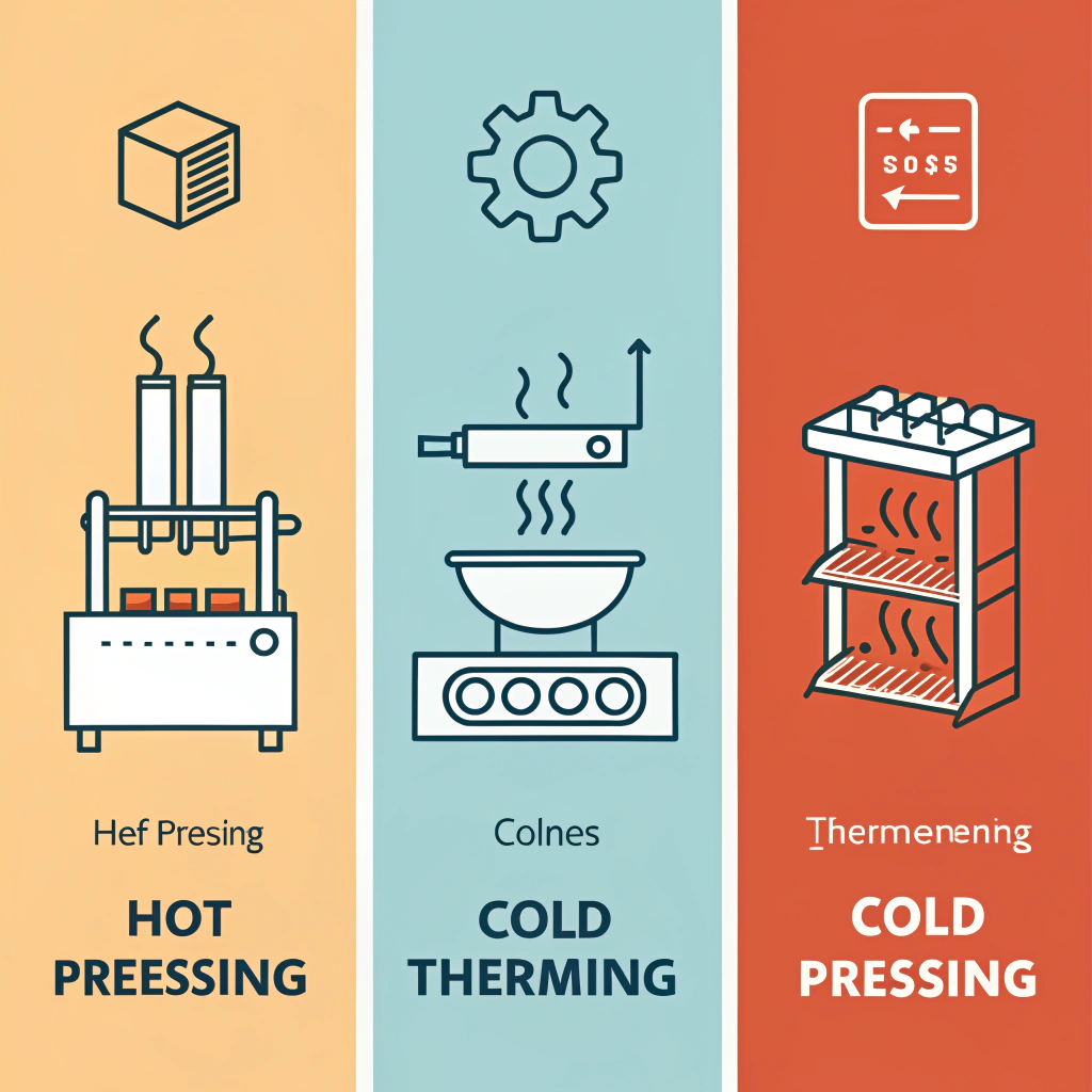 Minimal illustration of three production processes using symbolic vector elements.