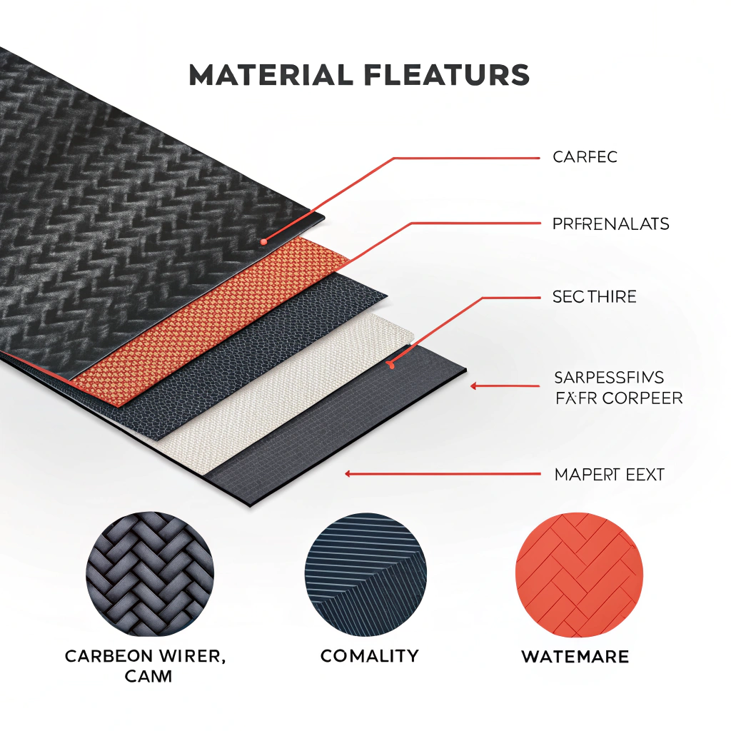 Simple illustrated textures of carbon fiber, fiberglass, and composite materials
