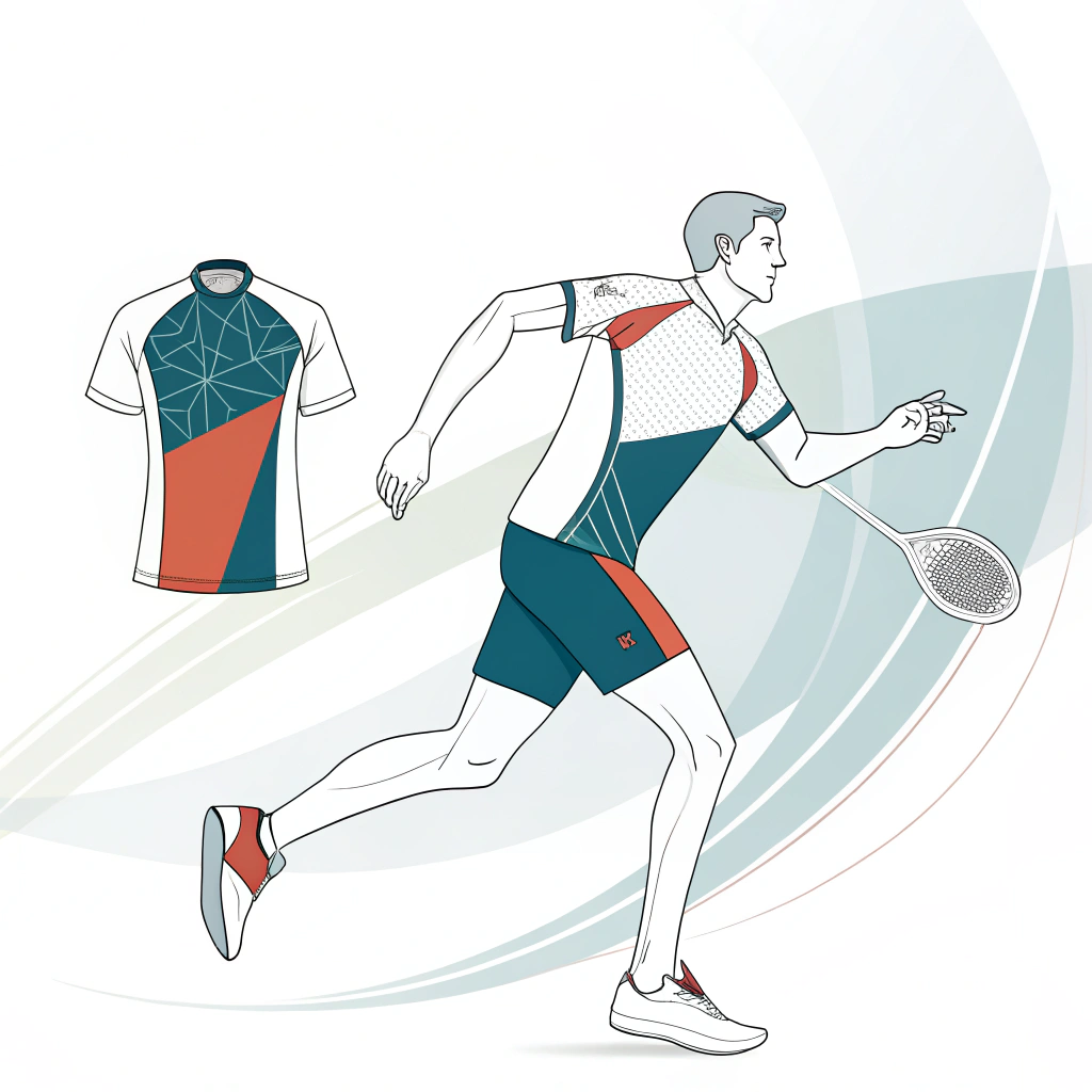 Minimalist illustration highlighting innovative athletic pickleball clothing design.