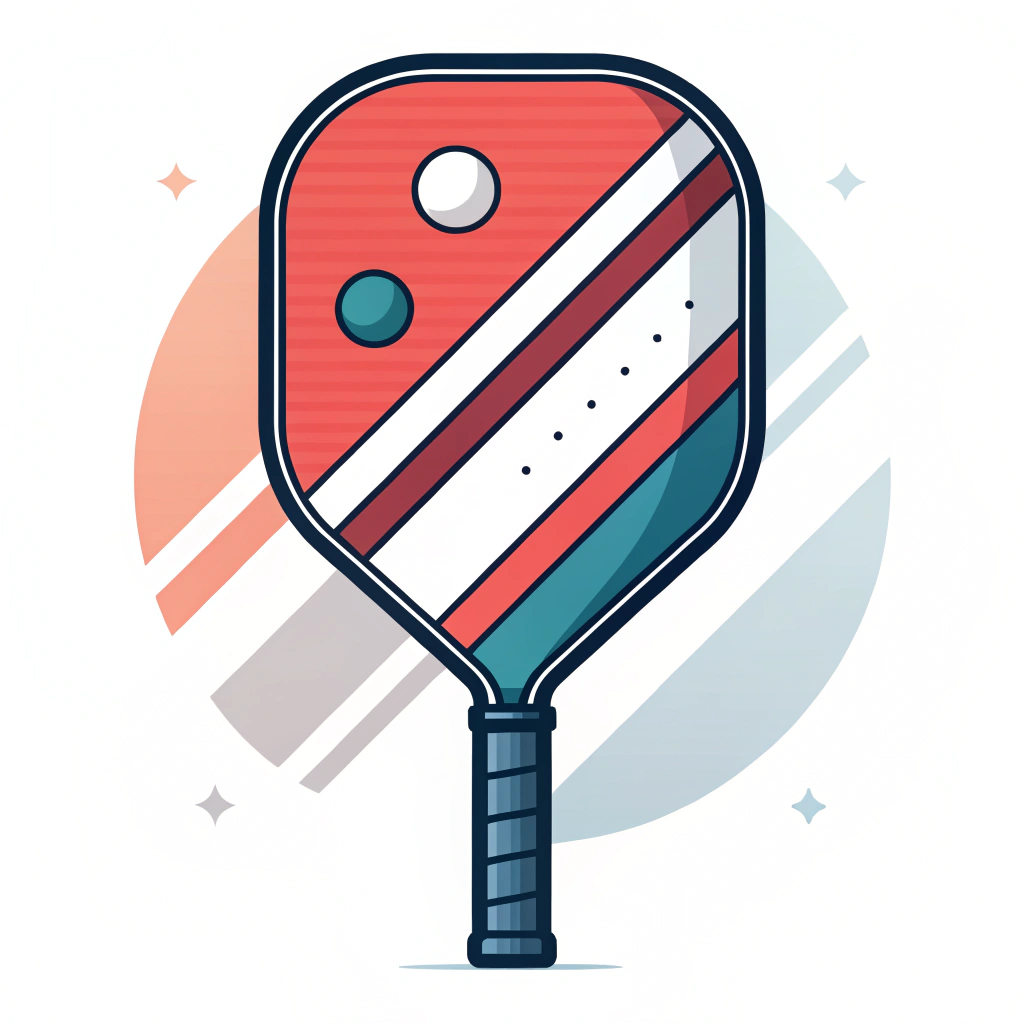 Abstract 2D illustration of a sleek, modern pickleball paddle design