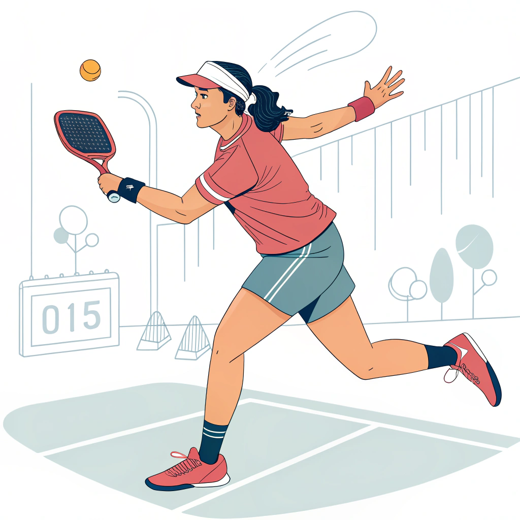 Minimal illustration of a focused pickleball athlete training for professionalism