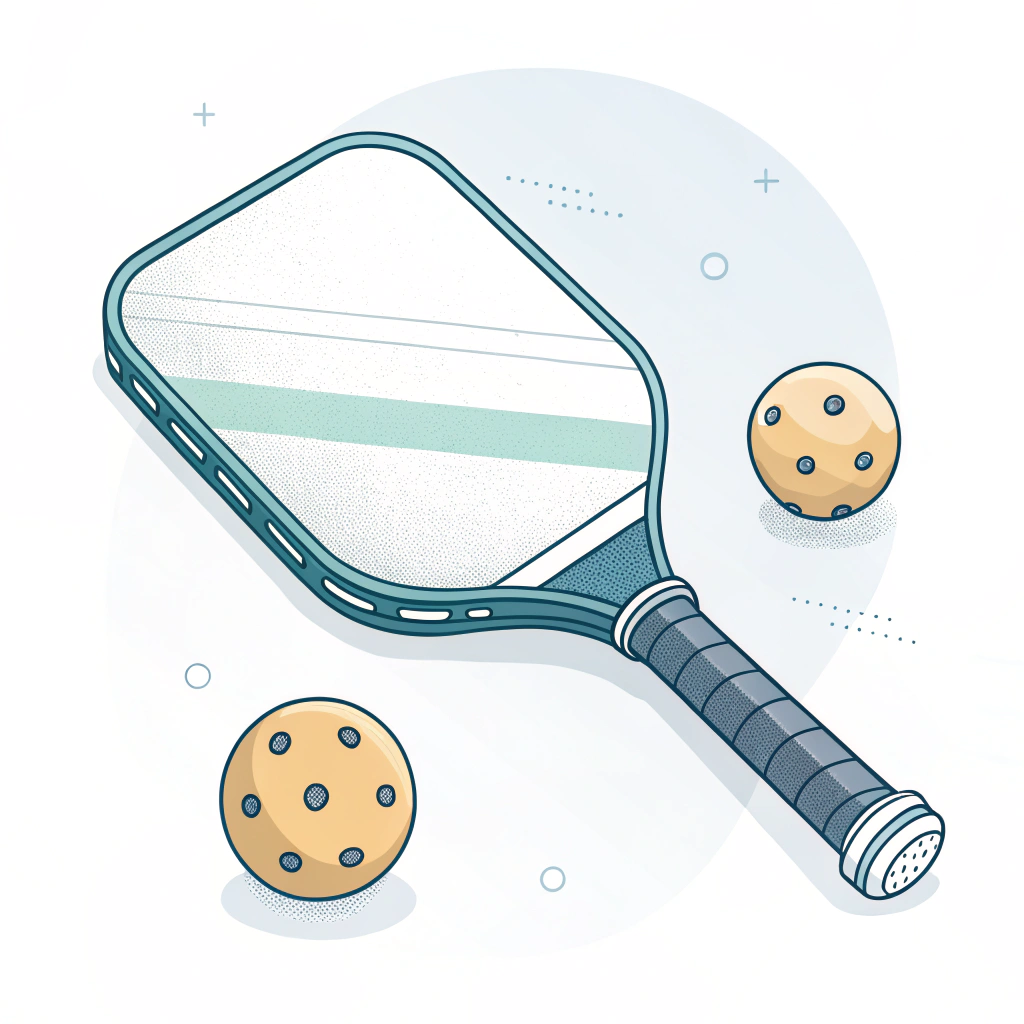 Minimal design of a youth-friendly pickleball paddle and ball emphasizing safety