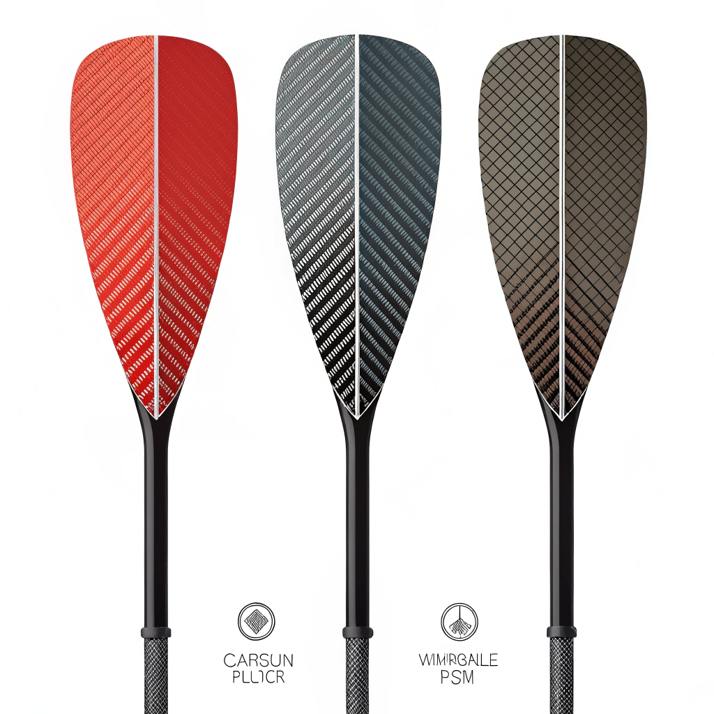 A flat minimalistic illustration showing three paddle face material designs representing different textures.