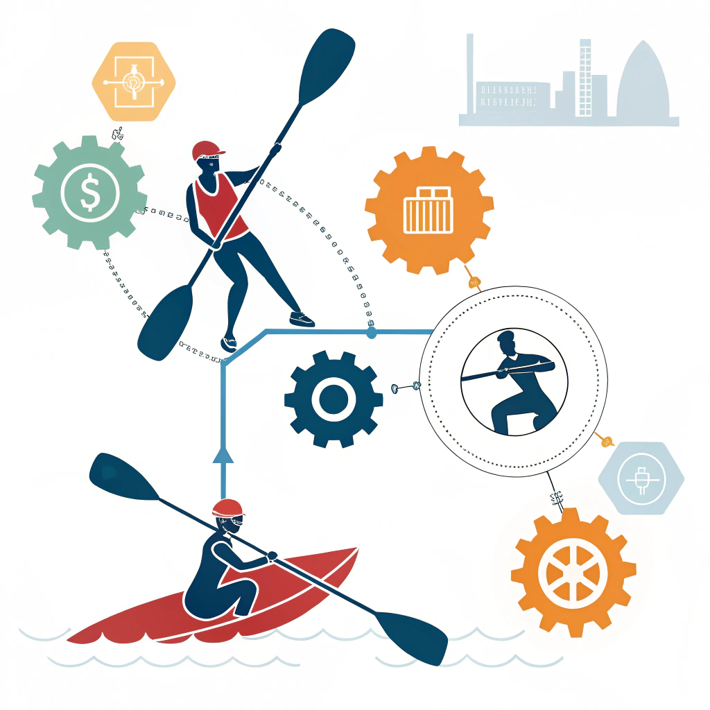 Minimalist illustration showing abstract production challenges for pickleball paddles.