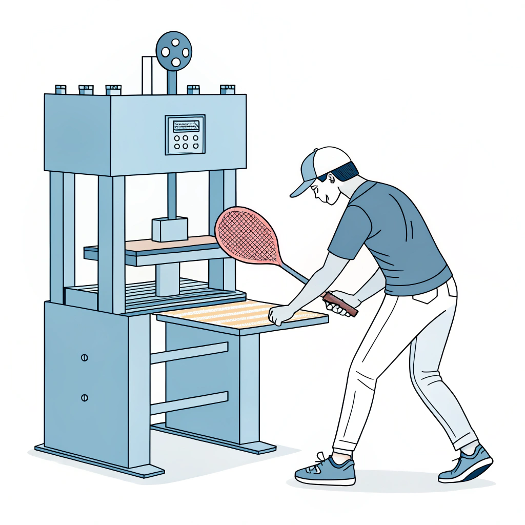 Simplified 2D illustration of cold pressing process for paddle manufacturing