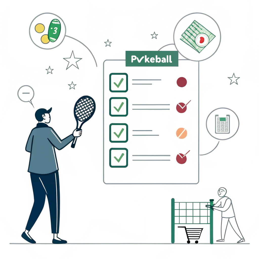 Minimal illustration of decision making and supplier evaluation in pickleball product sourcing.
