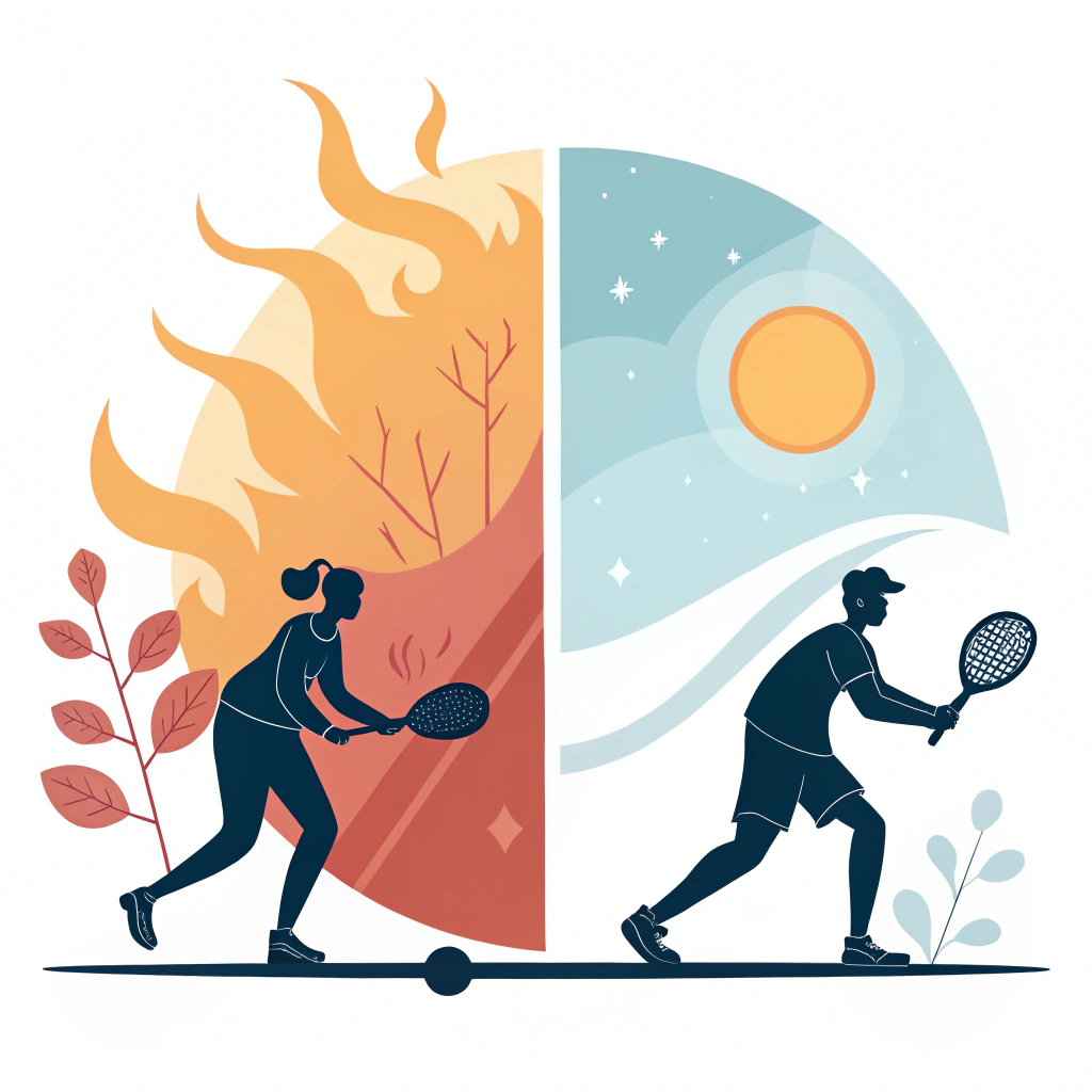 Simple 2D illustration showing hot pressing and cold pressing techniques for pickleball paddle production.