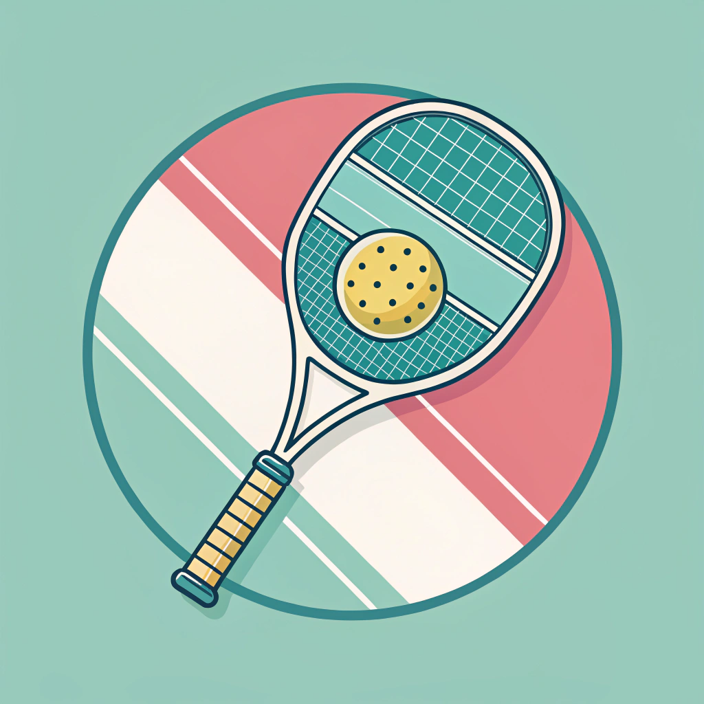 A modern, minimalist illustration symbolizing the unified future of tennis and pickleball with merged equipment elements.
