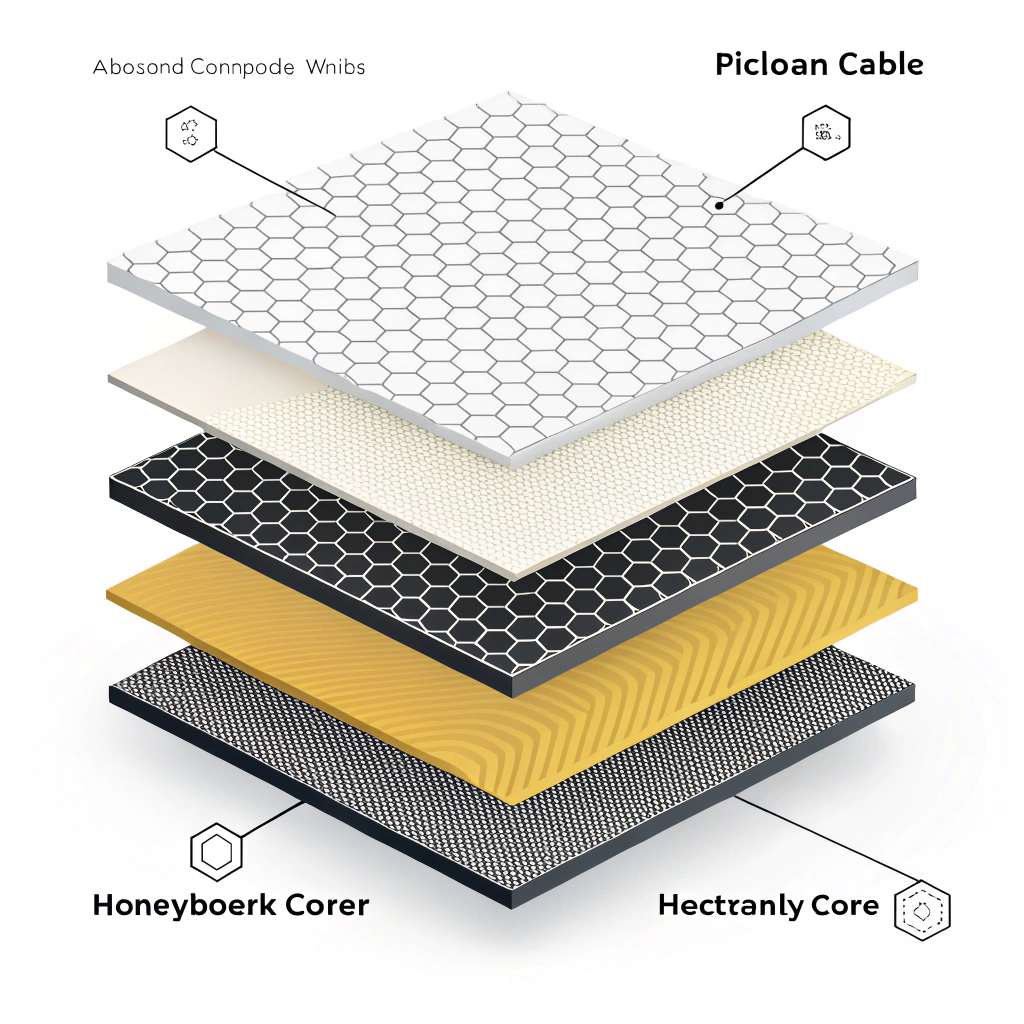Abstract 2D illustration of composite materials in paddle design