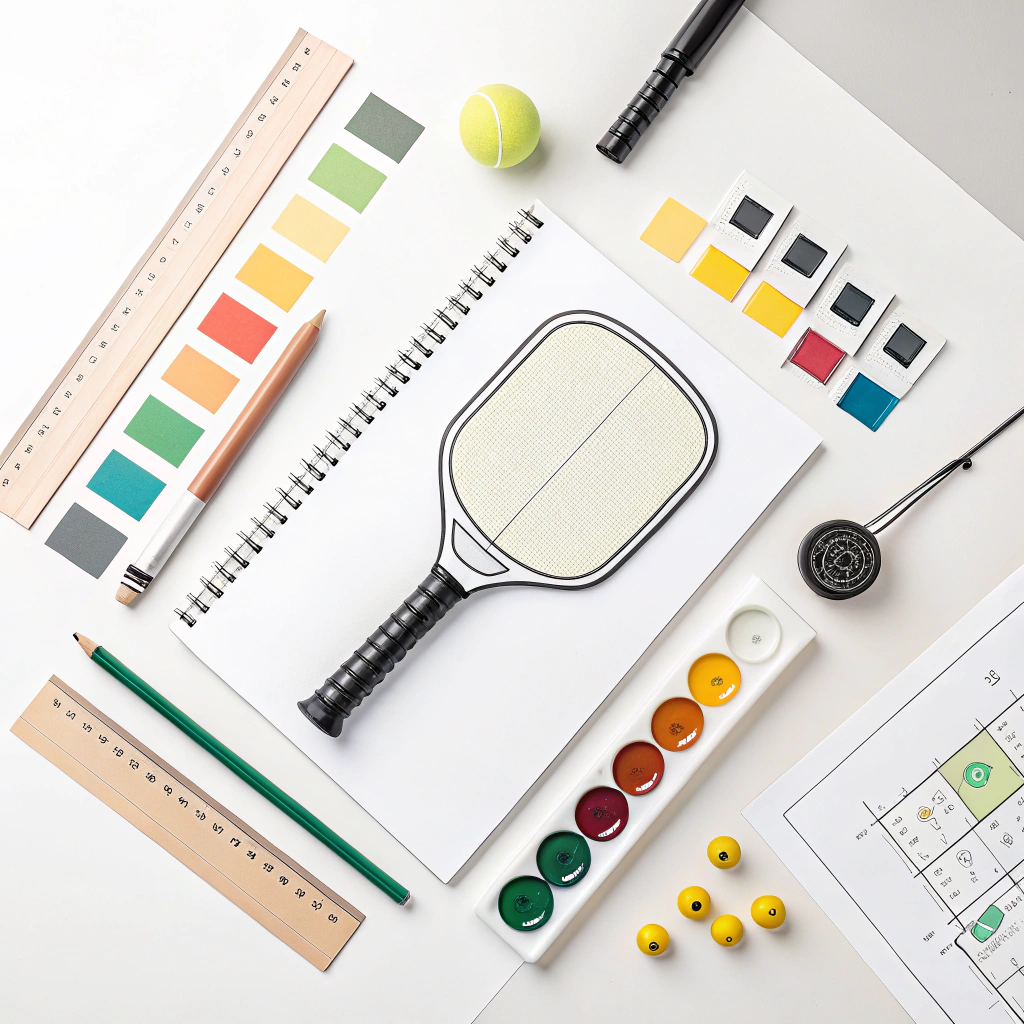 flat design of a customization process for pickleball paddle with design tools