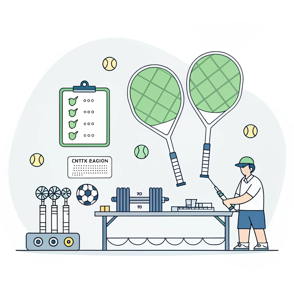 Minimalistic 2D illustration showcasing quality control and customization in paddle manufacturing.