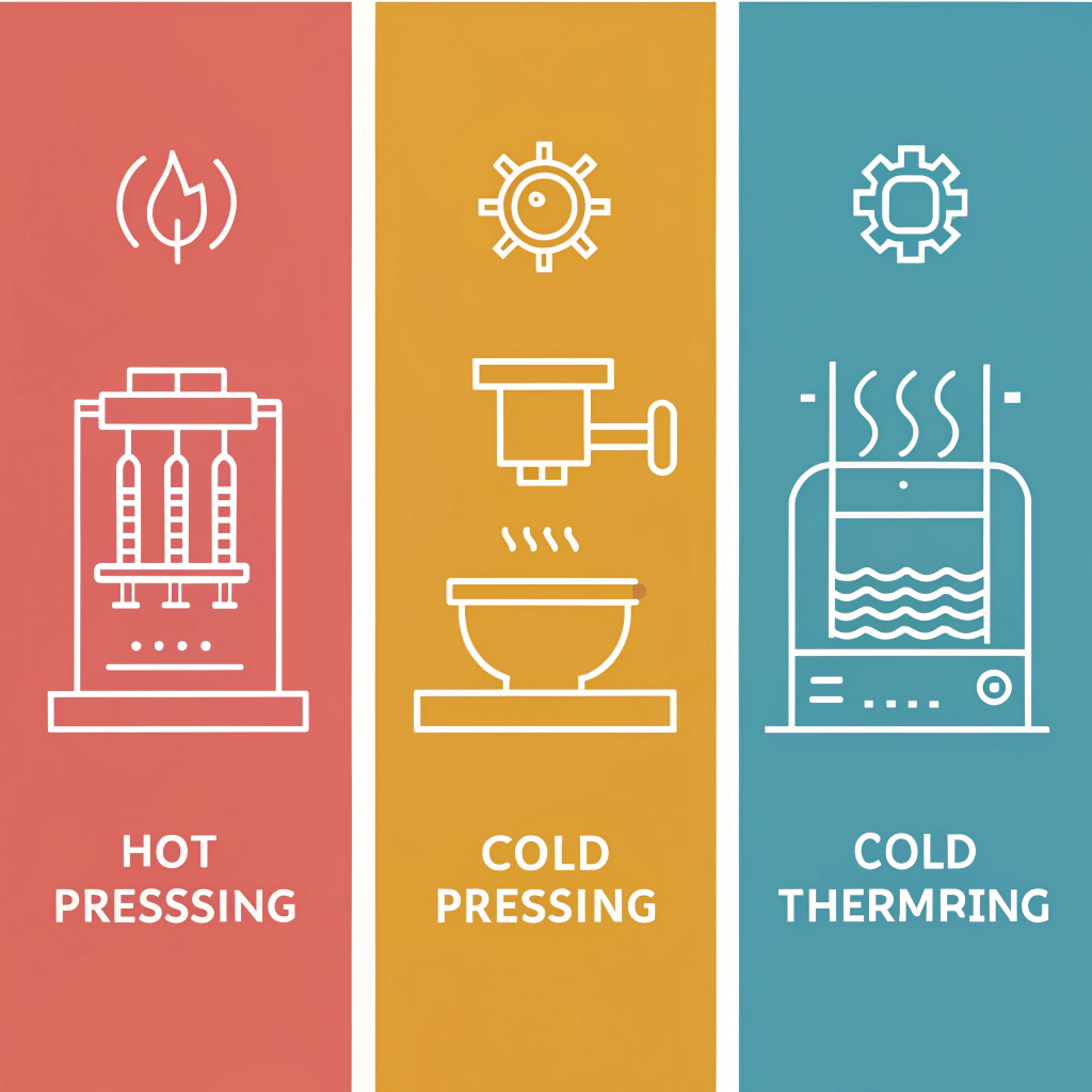 Minimalist three-panel illustration representing paddle production techniques