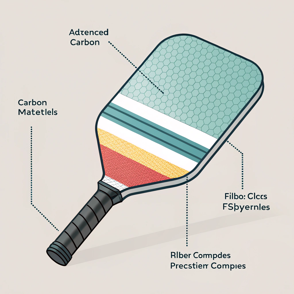 Minimalistic illustration of a pickleball paddle with layered material design