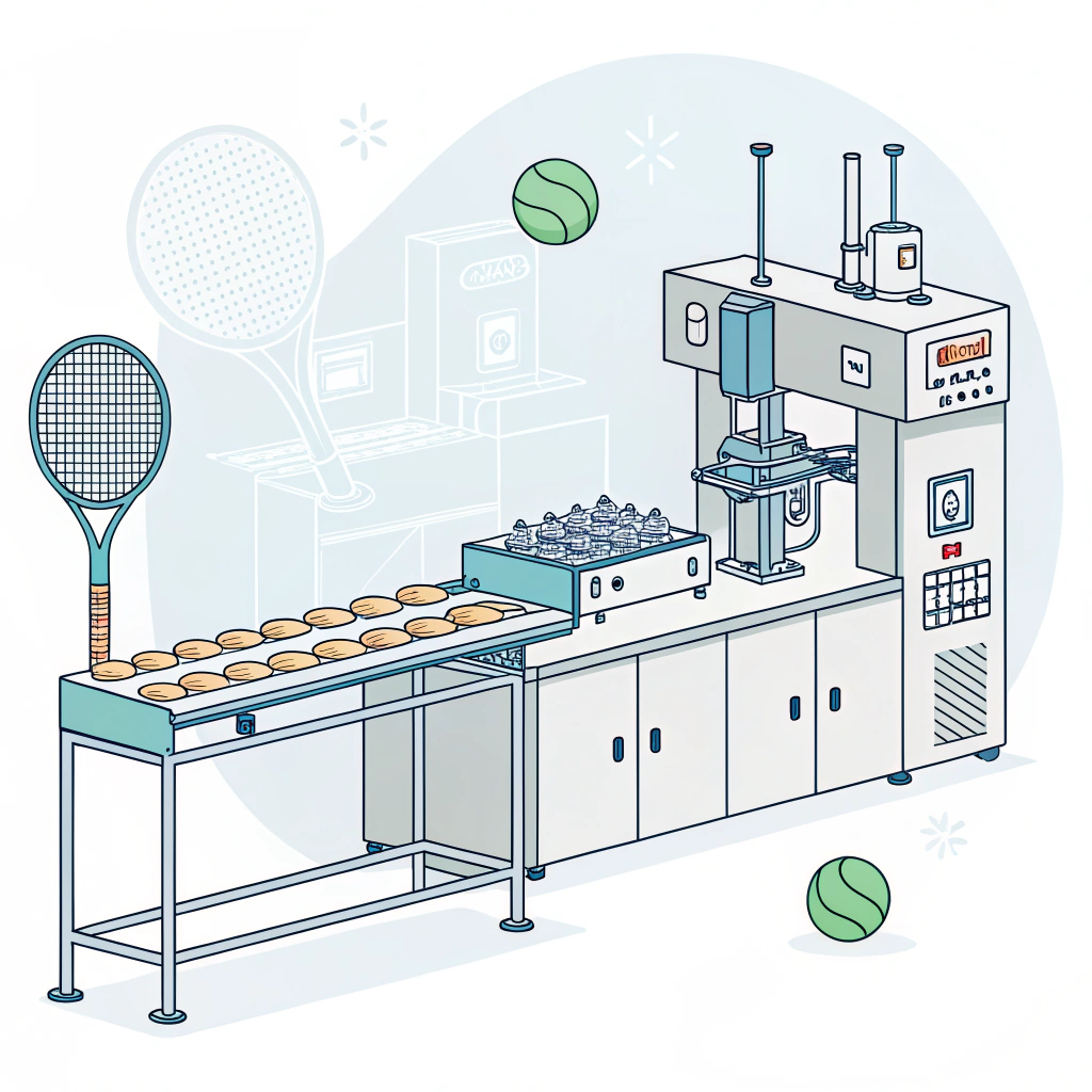 Minimalist illustration of advanced manufacturing processes for pickleball paddle production